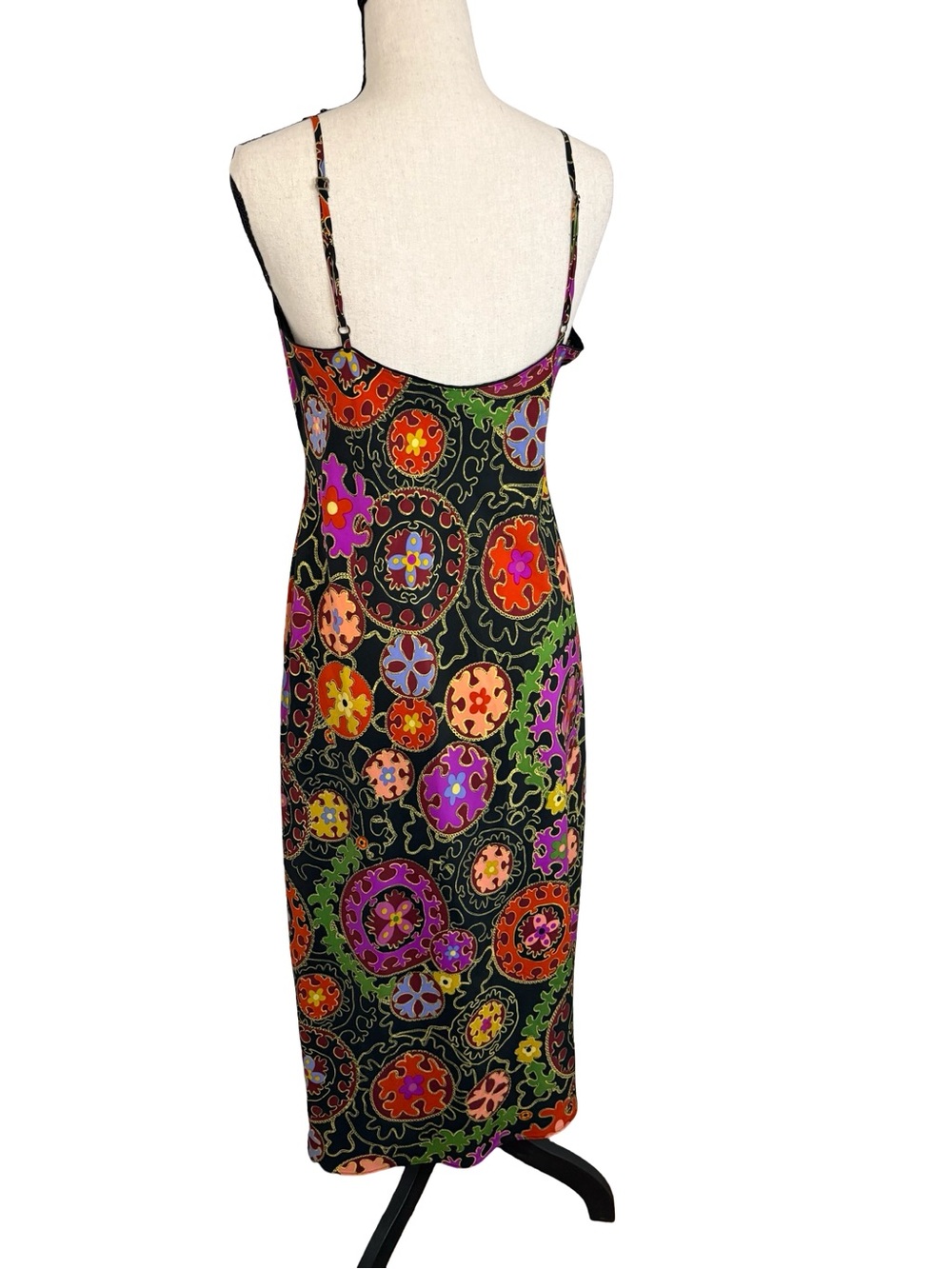 Natori Floral Medallion Slip Dress Y2K Abstract Print Midi - Picture 4 of 9
